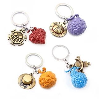 Anime One Piece Chapéu De Palha Luffy Royce Diabo Frutas Chaveiro Mochila Carteira Moda Pingente Personalidade