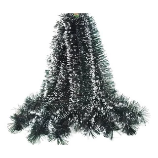 Festão De Natal Verde Nevado Decoração Arvore De Natal Fosco Oferta 8cm x 2m