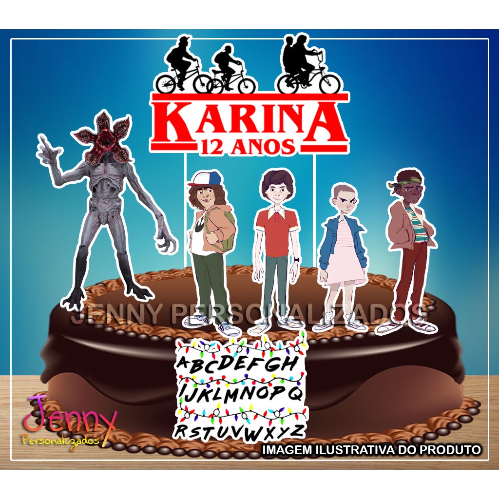 Topo Topper de Bolo Stranger Things Personalizado 4 | Shopee Brasil