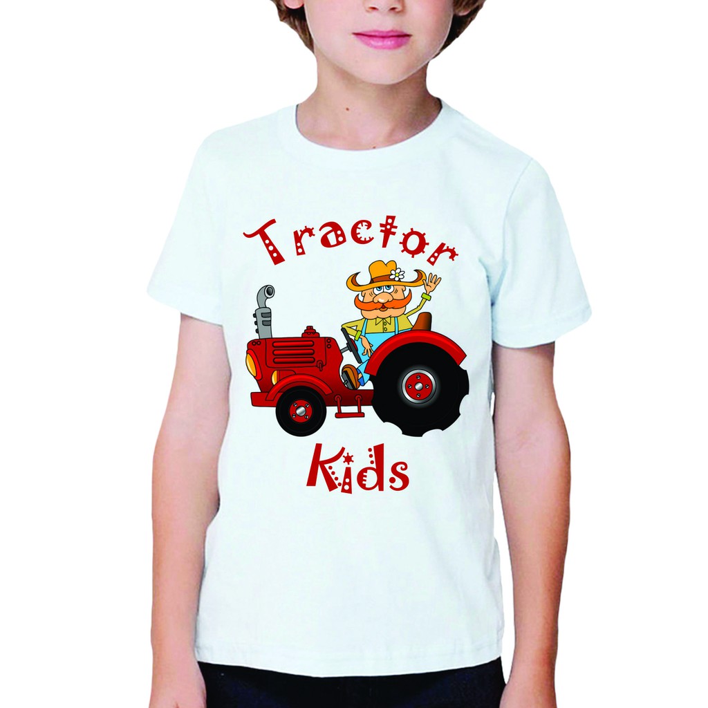 Camiseta Infantil Estampa Trator Manga Curta