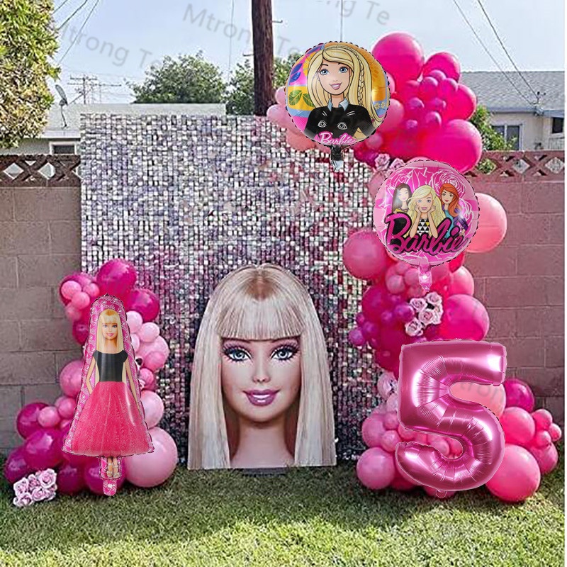 Balão Festa Barbie Decoração de Aniversário Número 9