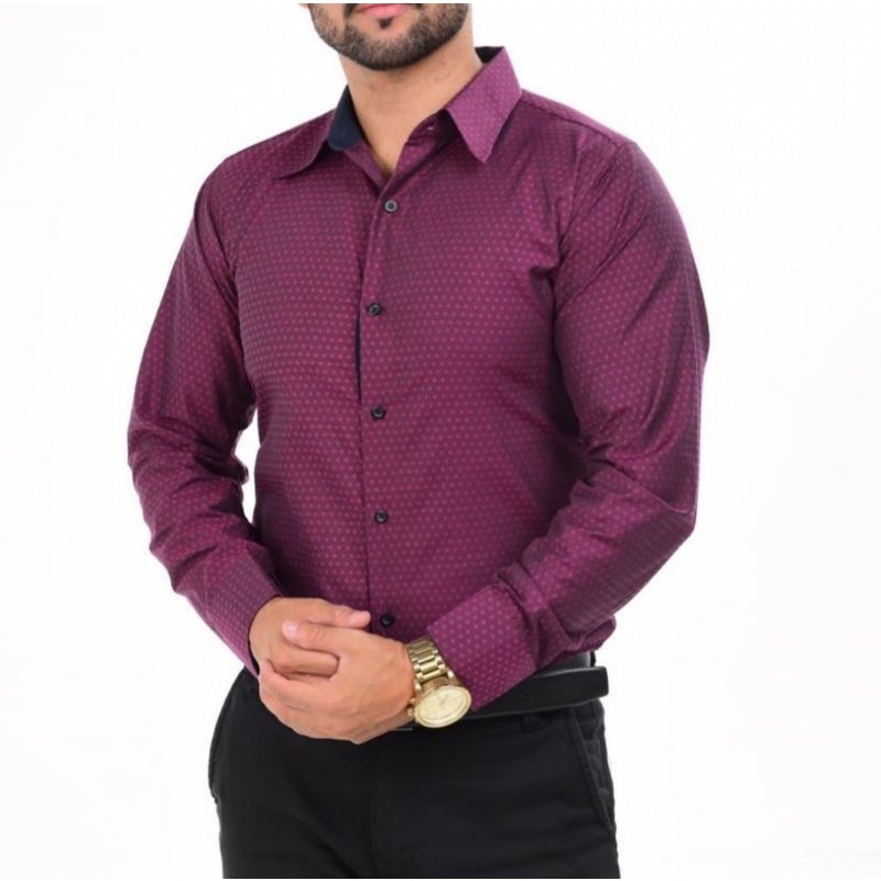 Camisa social hot sale marsala