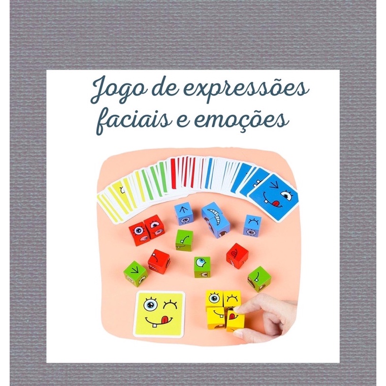 Jogo Expressões Faciais Cards e Cubos