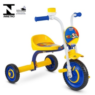 Triciclo Infantil Smart Plus com Empurrador - Preto+Azul