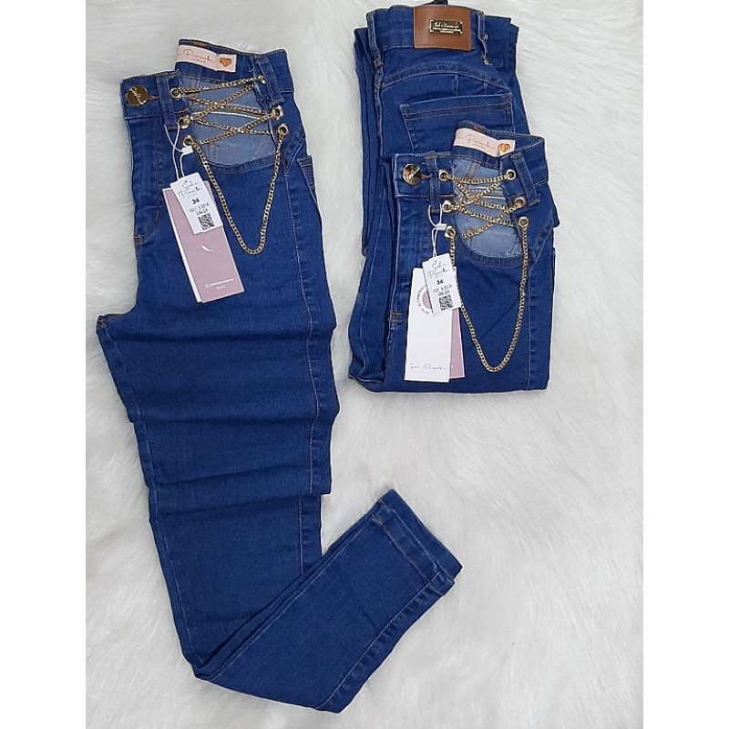 calça jeans feminina sal e pimenta ORIGINAL linha premium estampa