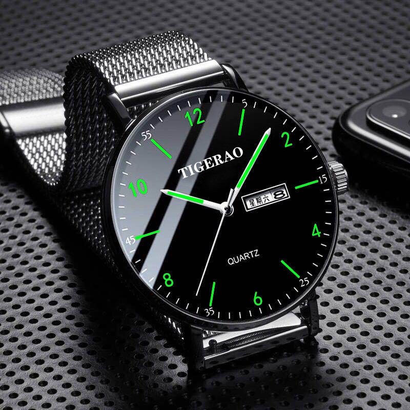 Relógio Masculino Estilo Casual Negócios Com Luminoso À Prova D'água