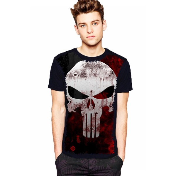 Camiseta The Punisher Marvel Camisa Justiceiro Caveira Geek