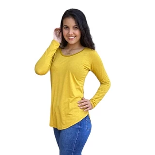 Blusa Tapa Bumbum Manga Longa Mullet Na Viscolycra Cores Lisas RF:25