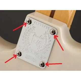 Parafusos do Neck Plate Para Guitarra/ Baixo/ Jassbass em Aço Inox C/ 4 Unidades.