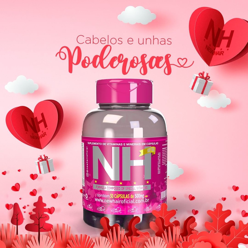 NH Vitamina Capilar NH New Hair 30 Cápsulas - Fini Cresce Cabelo e ...