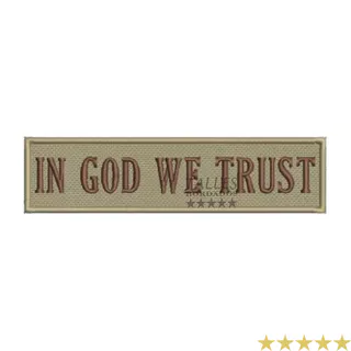 Patch In God We Trust "Em Deus nós confiamos" COM ACABAMENTO EM ALTA QUALIDADE