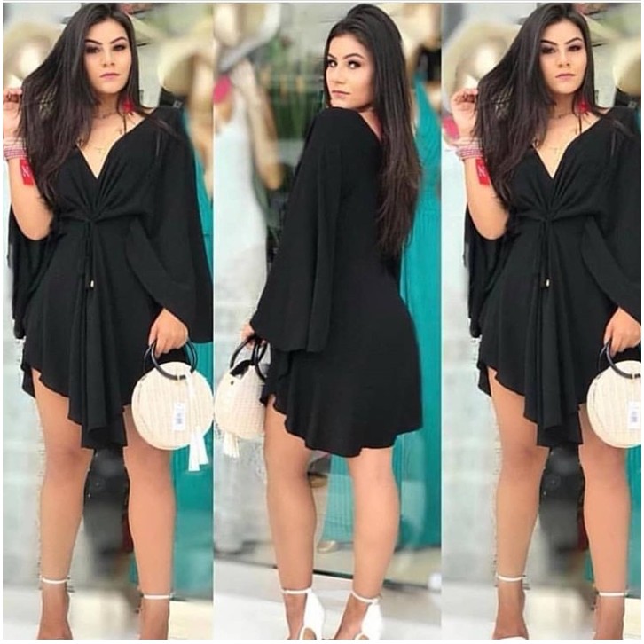 Vestido tubinho preto com hot sale kimono