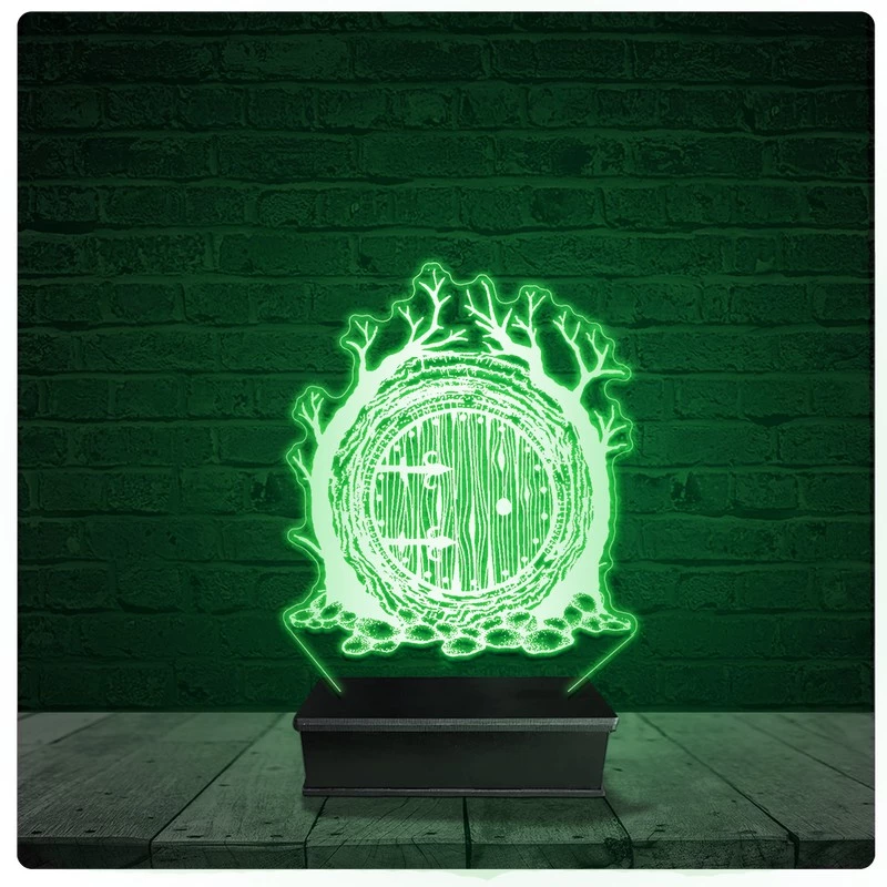 Luminária Abajur Acrílico Led - Senhor dos Anéis Toca Hobbit