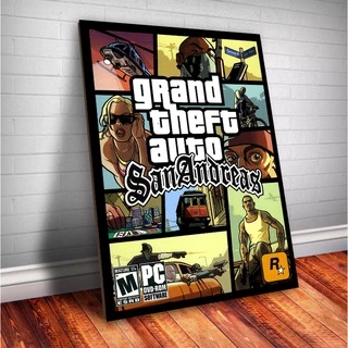 Placa decorativa MDF Gta san andreas (28x20 A4) Quadro parede & decoração