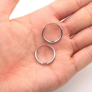 brinco masculino feminino argola prata prateado banhado não escurece grande maior antialérgico 20mm argola fina para orelha
