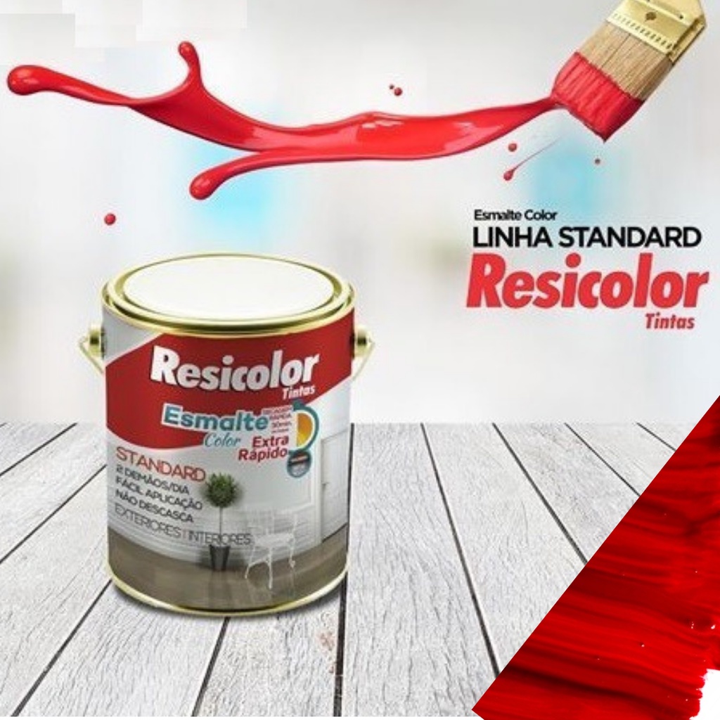 Tinta esmalte Resicolor (Secagem 30 Min ao toque) 3,6L - Base solvente