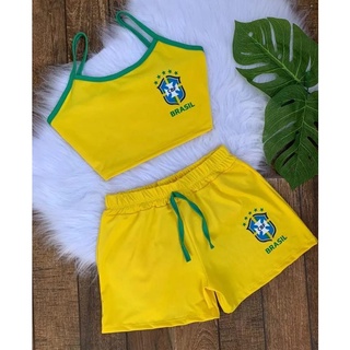 Conjunto Feminino de Body e Shorts Gode do Brasil Copa Seleção Brasileira