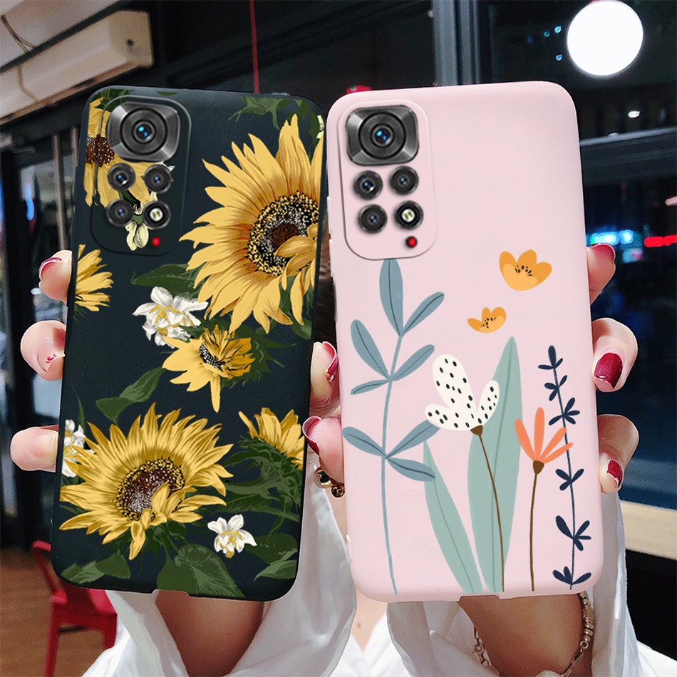Capa De Celular Flexível De Silicone/TPU Com Flores/Pastel Para Xiaomi Redmi Note 11 4G 11s 11 pro 5G