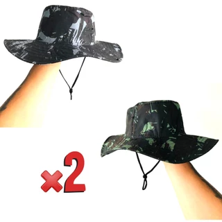 Kit Com 2 Chapéu Para Pescador Camuflado Protege Do Sol 24h