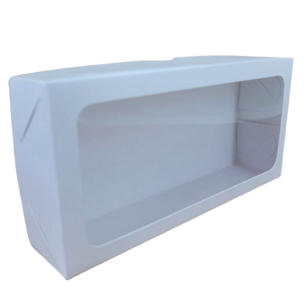 Caixa de Papel Branca Com Visor 17x8x3.5cm Ideal Chocolates Doces Presentes