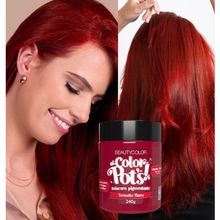Color Pots Máscara Tonalizante Intensificadora da Cor Vermelho Flame 240g
