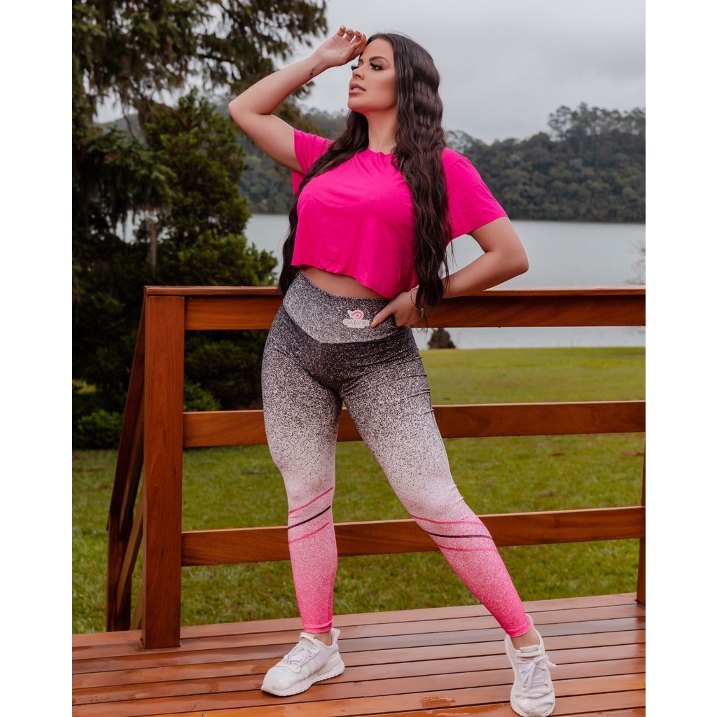 CONJUNTO FEMININO DE CALÇA LEGGING FITNESS MULHER MARAVILHA VERMELHO