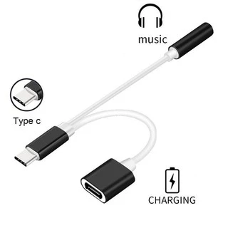 Cabo Adaptador Tipo C Duplo Fone Ouvido Carregador - Type C Tipo C - Oferta