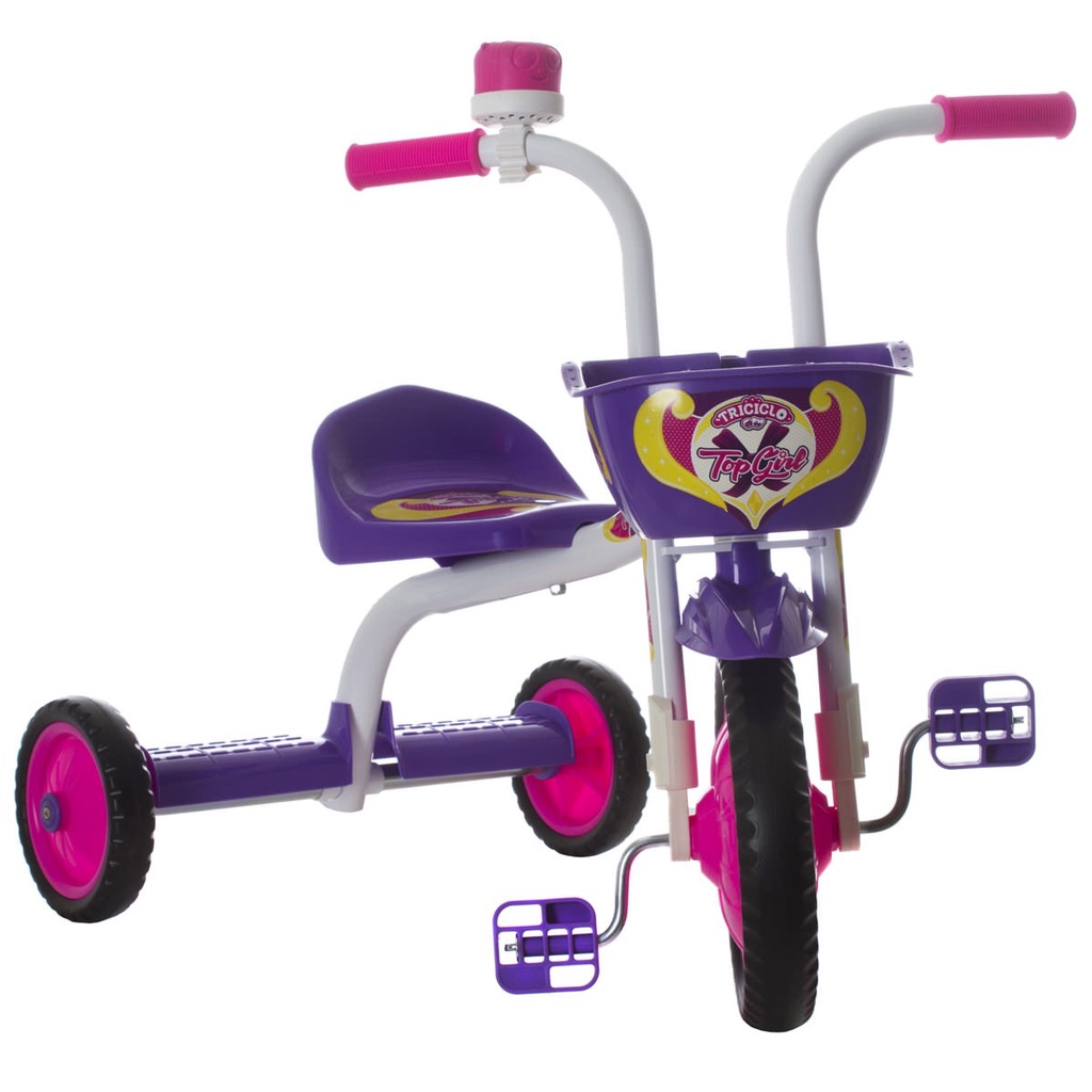 Triciclo Infantil Motoca Velotrol Menino Menina Motoquinha Bicicletinha Com  Cestinha Velocipede Motinha Kids Para Criança de 18 Meses 1 Ano 2 Anos 3