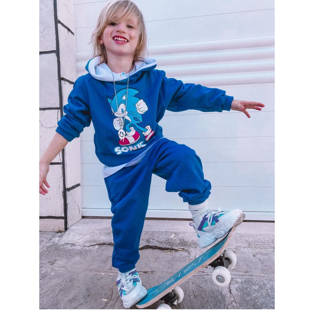 Blusa Frio Moletom Sonic Desenho Jogo Menino Infantil Kids 9