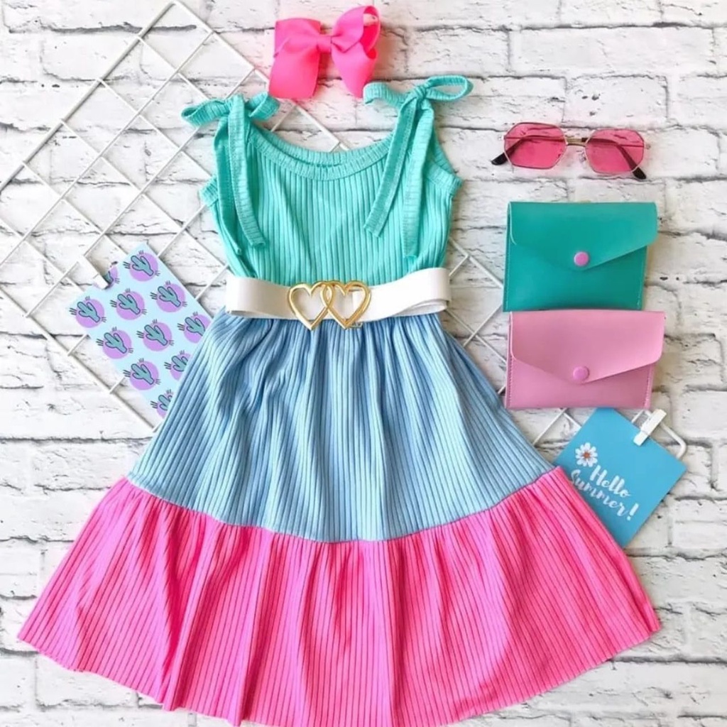 Vestido infantil para o dia hot sale a dia