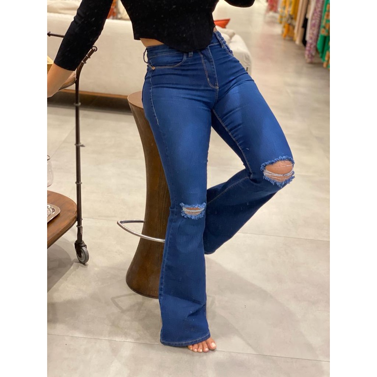 Calças flare hot sale jeans feminina