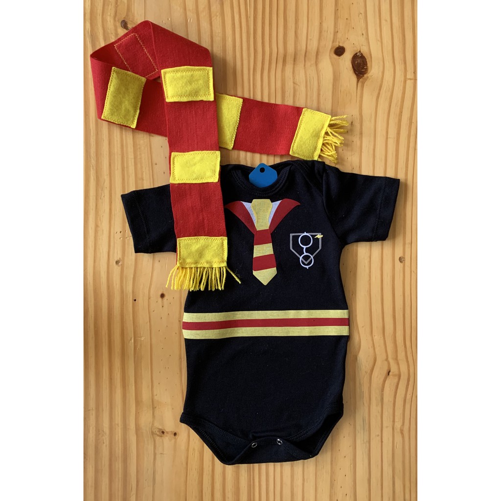 Body Bebê Harry Potter Mesversário Fantasia Bruxinho Festa Bruxo