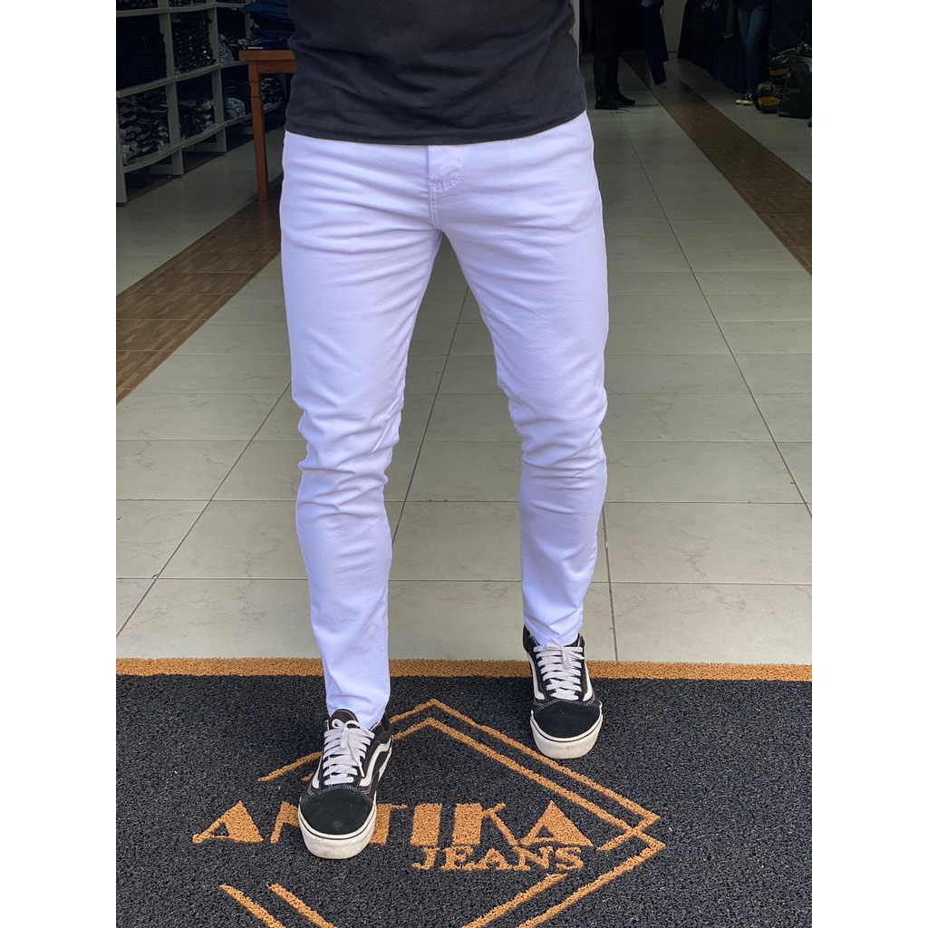 Calça Jeans Masculina Casual Básica Super Skinny Modelo Novo