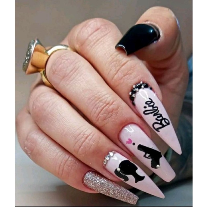 Adesivos de unhas mini cartelão barbie 2.0