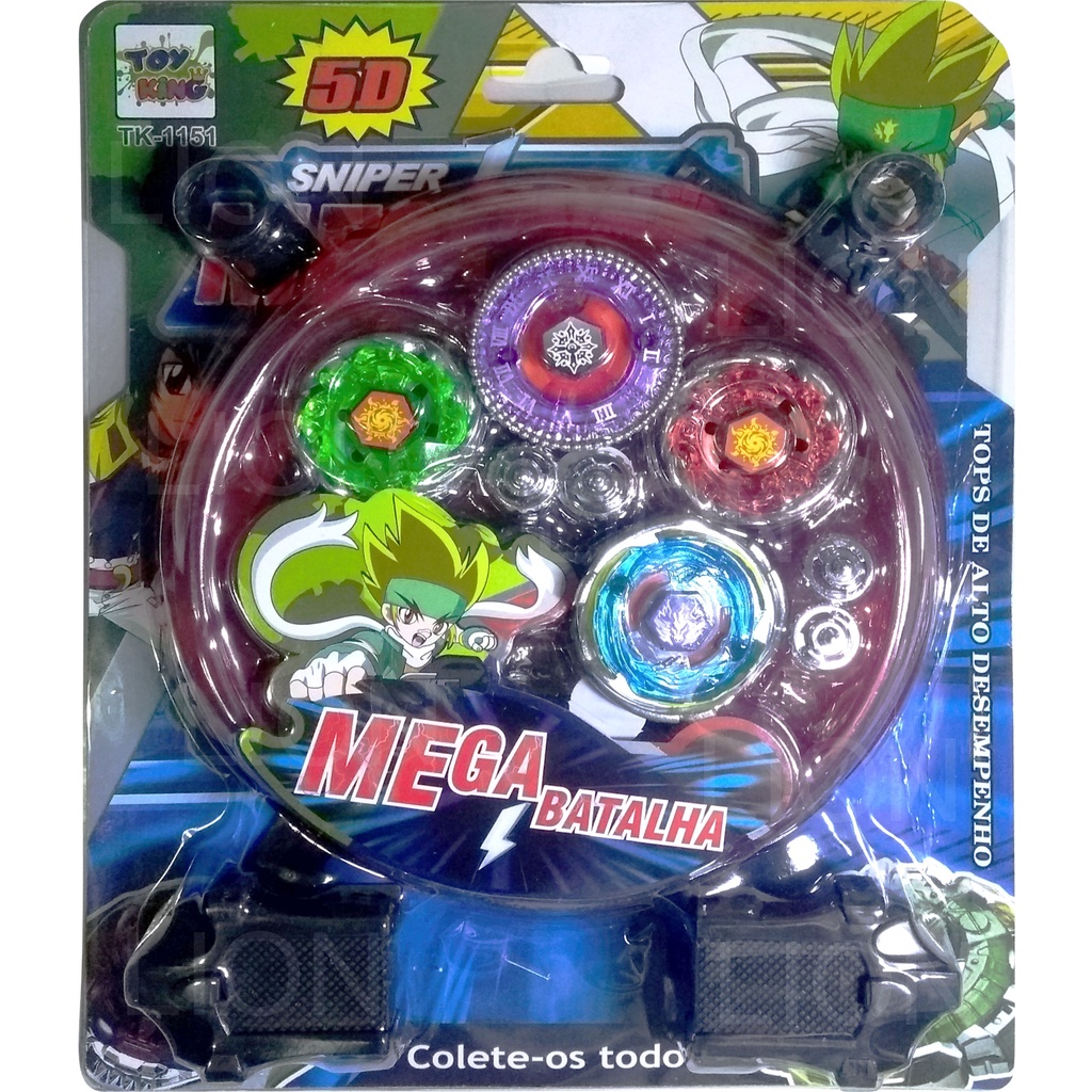 4 Beyblades De Metal Com Luz Led Com Lançadores Mais A Arena | Shopee ...