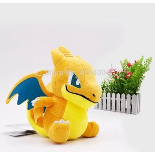 Pokemon o mais forte mega super charizard dragão brinquedos de pelúcia  preto 23cm