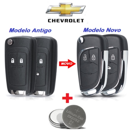 Chave Canivete Onix Cruze Cobalt S10 Spin Sonic Prisma Tracker Chevrolet GM + Bateria