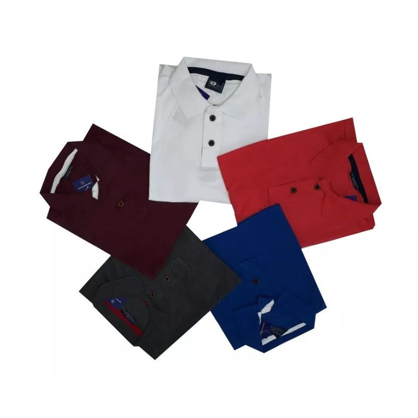 Kit 10 Camisas Polo Com Bolso Lisa Masculina Blusa Camiseta Atacado