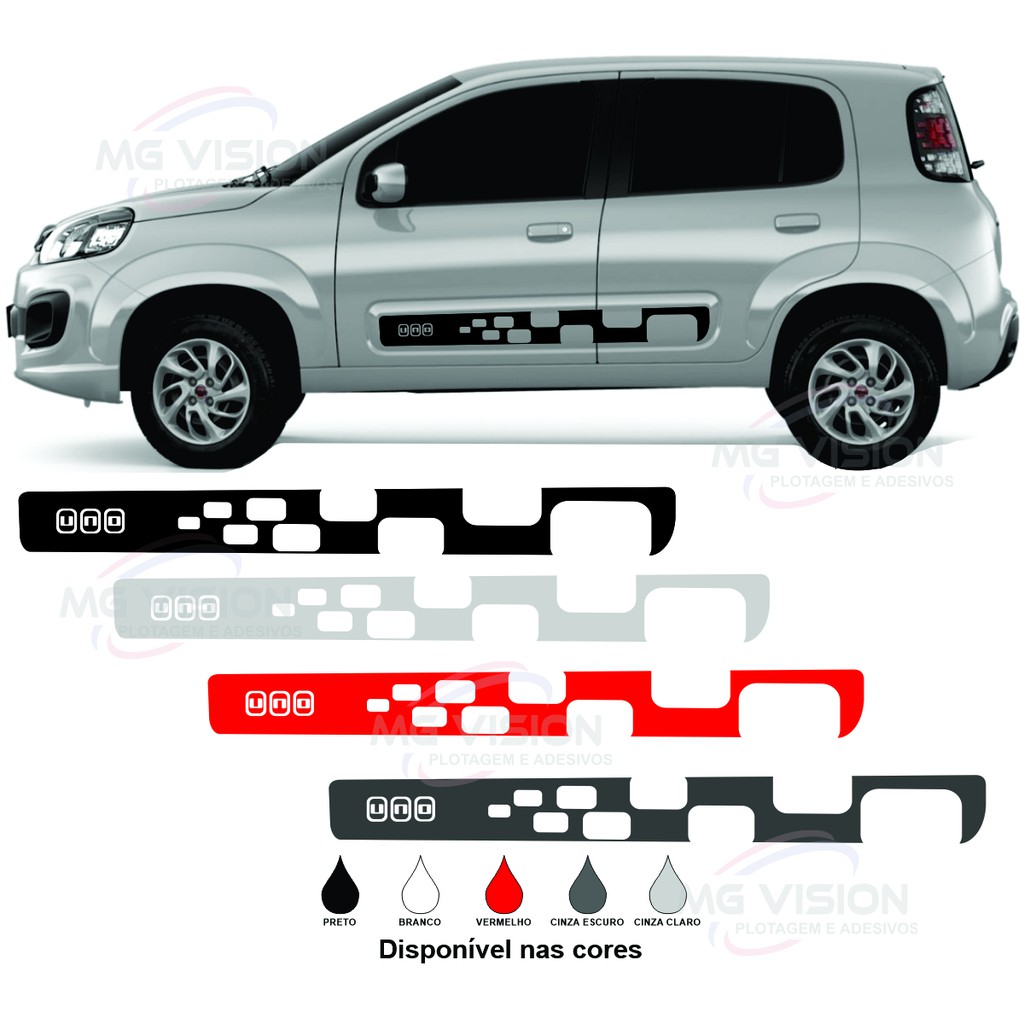 Adesivo Decorativo Faixa Lateral Do Fiat Uno Evo E Vivace 2 E 4 Portas Shopee Brasil