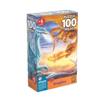 Quebra Cabeça Dragões De 100 Peças 04031 - Grow