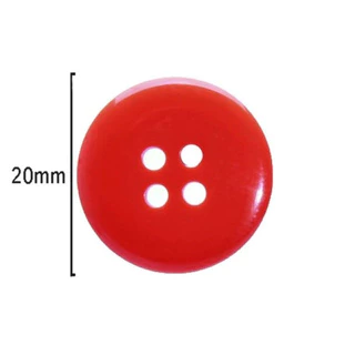 Botão 4 Furos Brilhante 01485-32 - Pacote com 144 Unidades Várias Cores VERMELHO - 145