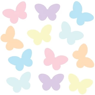 Adesivo para Parede Decorativo Quarto Infantil Borboletas 4cm Tons Pastéis Classico