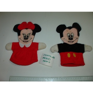 Fantoche Mickey Minie Disney Máo Cheia Forrado Bordado