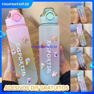 garrafa infantil Squeeze de água Academia Com canudo 1 litros/1000 ML portáteis /sport bottle Grande capacidade no verão Com Alça