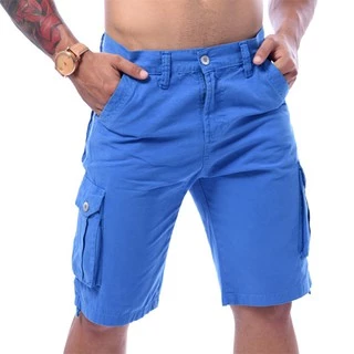 Bermuda Masculino Cargo Azul Lisa Premium Super Linda - Icari