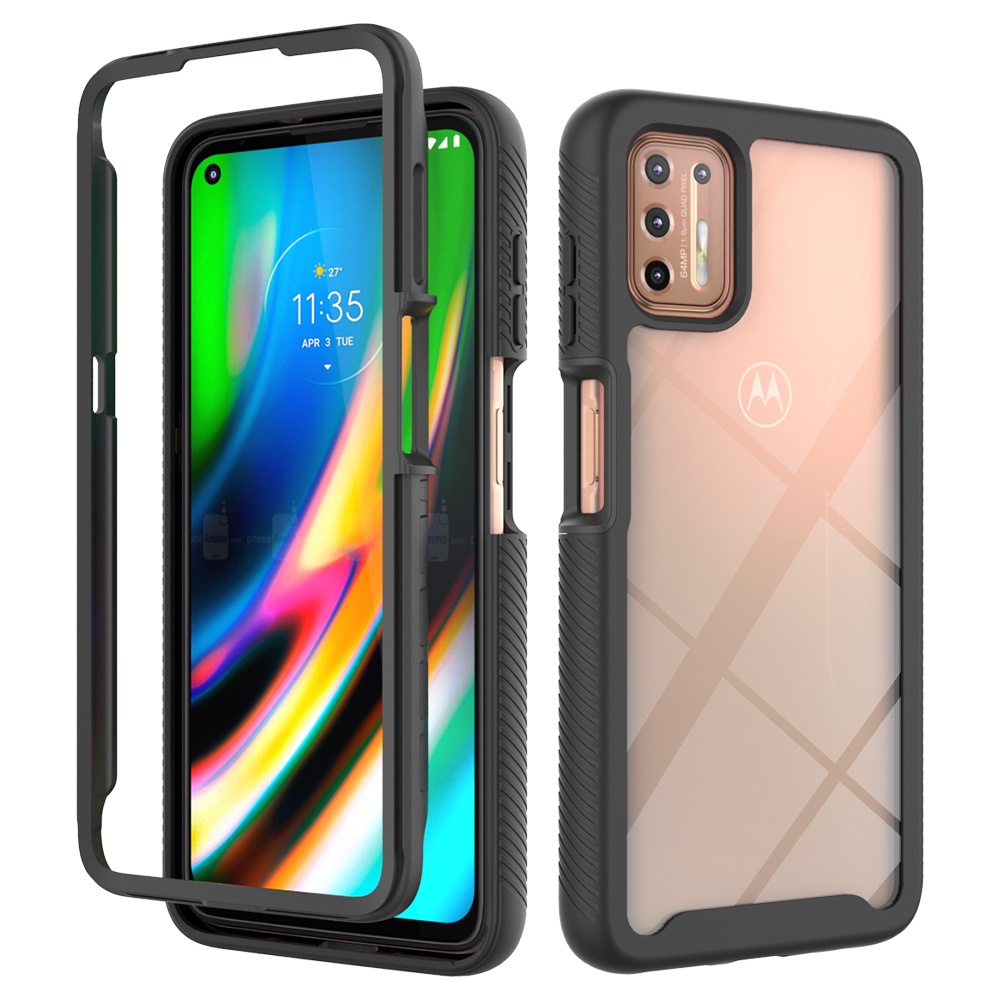 Torre Portafoglio In Pelle PU Con Supporto Per Motorola Moto E6 Plus - Custodia TPU Con Slot Carte E Chiusura Magnetica - Nero