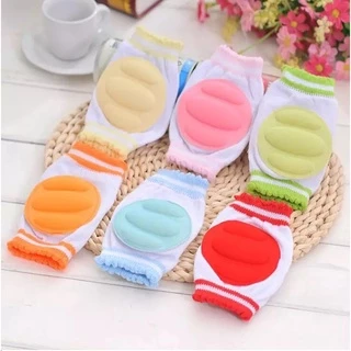 Pares Joelheira Infantil Antiderrapante Algodao Engatinhar Tecido Estampado CIRCULO em Oferta na Shopee