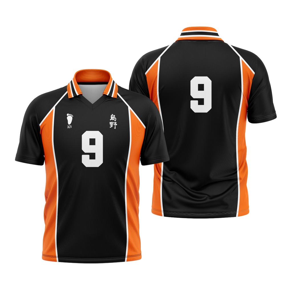 Camiseta Premium Uniforme Karasuno Número 9 Anime Haikyuu