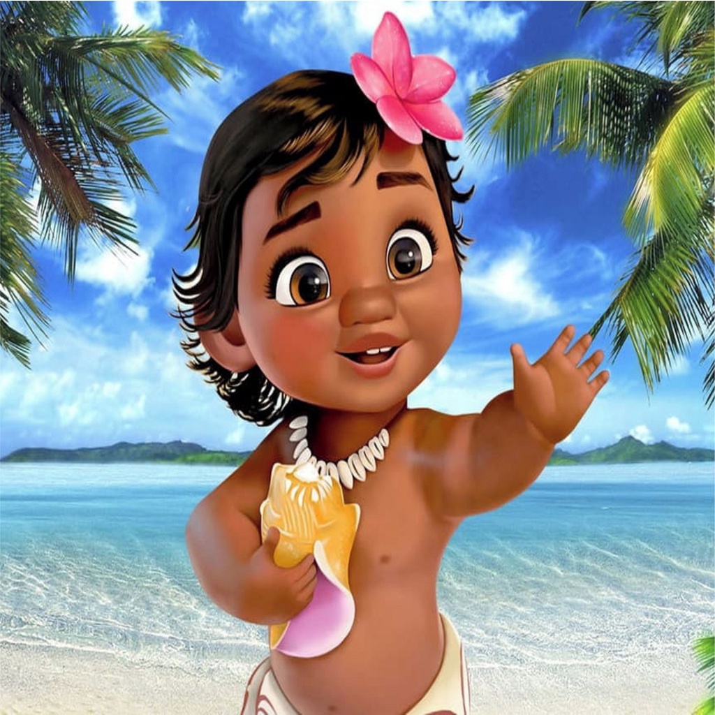 Painel da moana bebe e adulta extra, extra