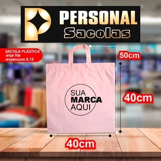 100 sacolas Alça fita 40x50 espessura 15, impressão 1 cor 1 lado, Arte Gratís ARTE EM UMA COR E UM LADO